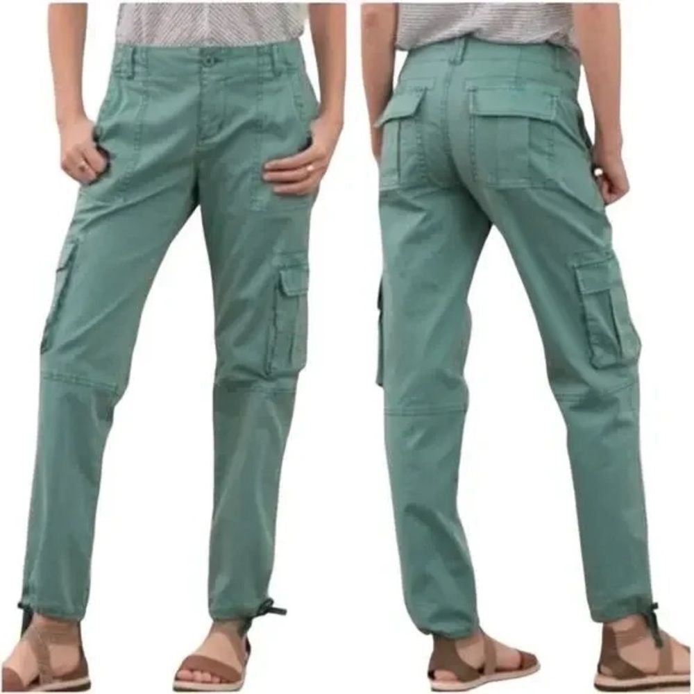 Sundance Sage Green Cargo Pants Sz 10 Pull String Boho Cottage Casual Outdoor